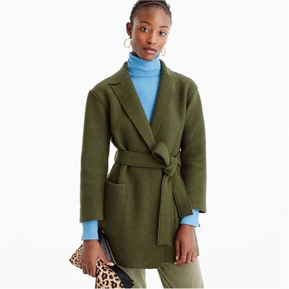 J.Crew Jackets & Blazers - J. Crew Boiled Wool Wrap Coat in Green